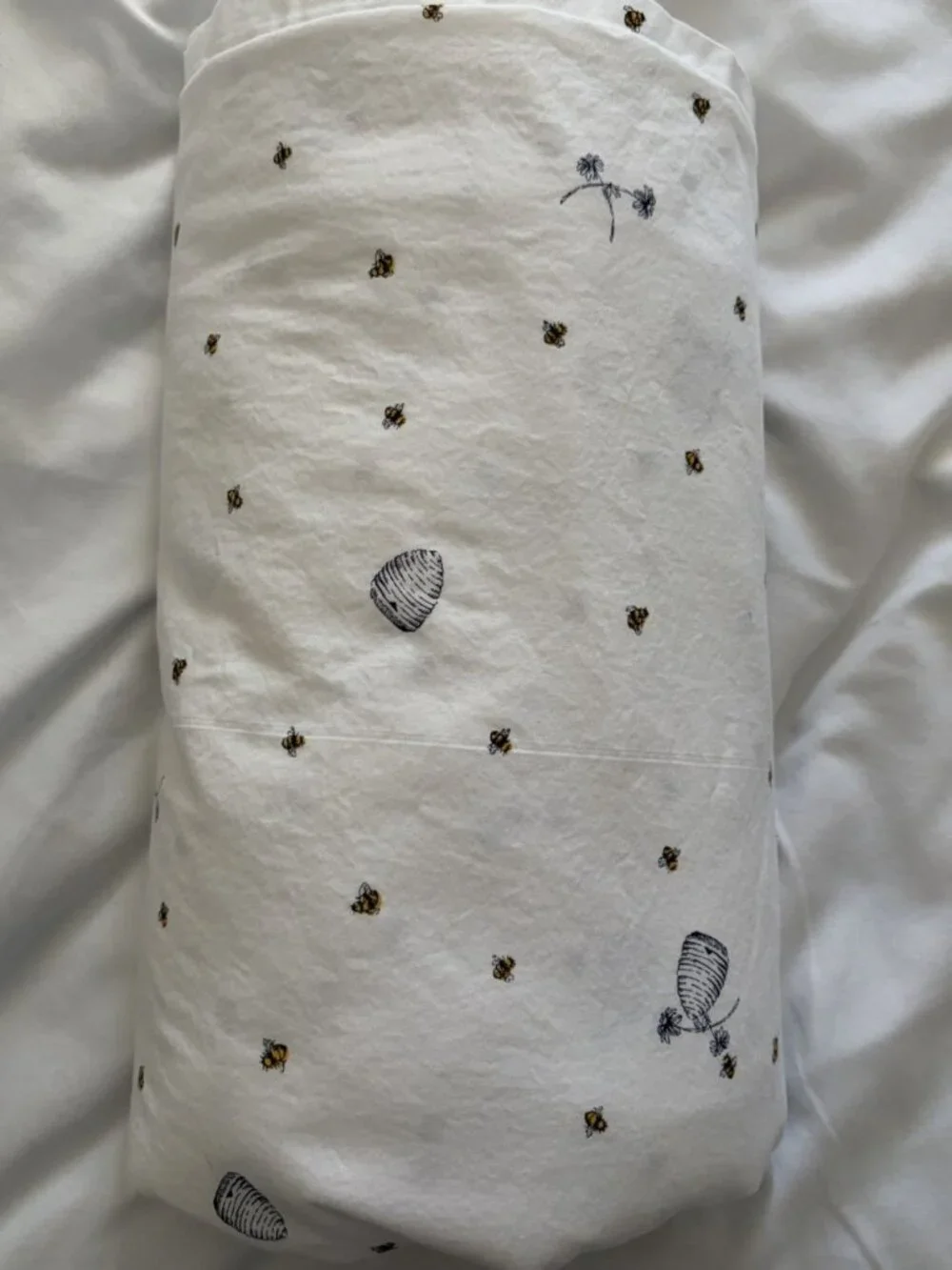 Lauren Ralph Lauren King Bee Flat Sheet White Beehive Print Bedding